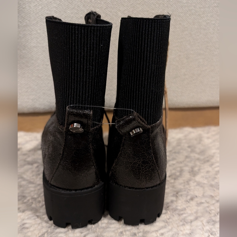 NWT Seven7 Jadon Combat Boots Textured Black Shiny - Picture 5 of 9